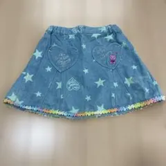 mezzo pianoデニムブルー 星柄 フレアスカート