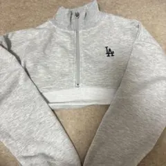 グレー ハーフジップ トレーナー Lサイズ