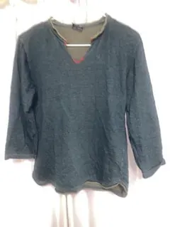 GLOBAL WORK ダークブルー Vネック 七分袖