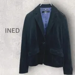【イネド】テーラードジャケット M スウェード風 フォーマル シンプル オフィス