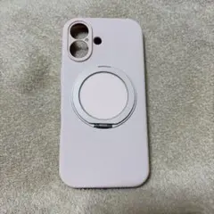 iPhone17用ケース マグネット式回転スタンド付き ピンク