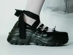 AKIKOAOKI ブラックローファー 36 AKIKOAOKI ローファー /アキコアオキ/別注Regulated Gravity