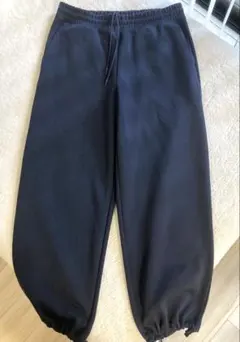 ユニクロ:C スウェットワイドパンツ　丈長め ネイビー　XL