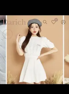 Darichケーブルニットフレアミニワンピース