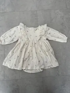 H&M オーガニックコットン 花柄ワンピースロンパース 74cm