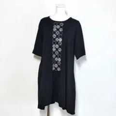 美品 CRESCENT フロント刺繍 チュニック ワンピース 日本製 キュプラ混のサムネイル