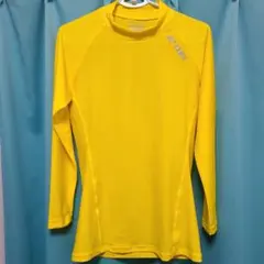 未使用級 ヨネックス ハイネック長袖コンプレッションシャツ イエロー XL