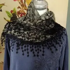 【新品未使用】上品ブラック総レース　パーティー ショール　エレガントフォーマル