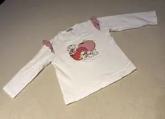 familiar リンゴとウサギ刺繍 長袖カットソー 100cm