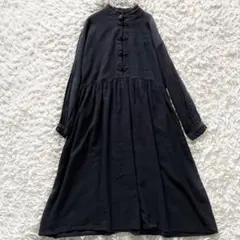 メリージェニー ネイビー ロングワンピース フリル
