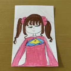 手描きイラスト 茶髪の女の子