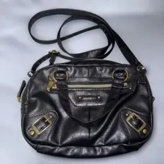 処分品　レガートラルゴ　ショルダーバッグ　ハンドバッグ　黒　フェイクレザー