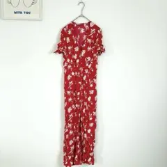 ザラウーマン　ZARA シャツワンピース 花柄 ロング マキシ丈 半袖 Aライン
