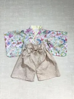 【美品】ベビー 袴 花柄 セレモニー スイートベージュ
