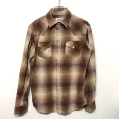 00’s Y2K レトロ アメカジ 古着 英字 チェック柄 ウエスタンシャツ