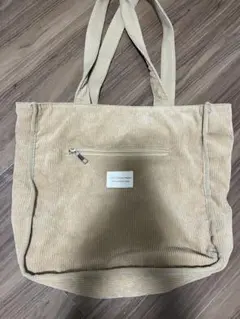 コーデュロイ トートバッグ ベージュ