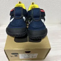 DOUBLE.B キッズシューズ 160EE ネイビー/イエロー