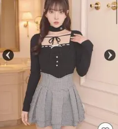 ミシェルマカロン　ギンガムチェック 美脚スカート　サイズM