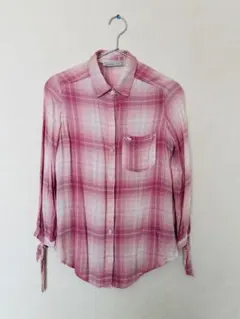 Abercrombie & Fitch ピンク系チェック長袖シャツ XS