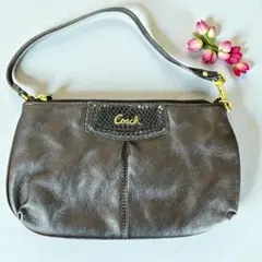 ✨値下げ✨【COACH】レザー ショルダー 美品 ブラックパイソン柄