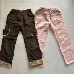 キッズ　女の子BABYDOLL ロングパンツ 2本セット 130 ズボンのサムネイル