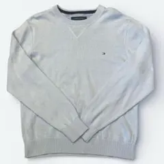 TOMMY HILFIGER/コットンニットセーター/ライトブルー/L/メンズ