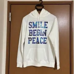 BROWNY ホワイト フード付きパーカー Fサイズ