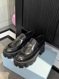 極希少✨ プラダ ブラック ローファー 厚底