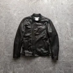 アーカイブ　キャサリンハムネット　レザーライダースジャケット　ラムレザー　y2k