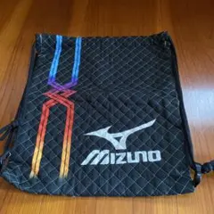 MIZUNO ナップザック 巾着袋 ブラック レッドのサムネイル
