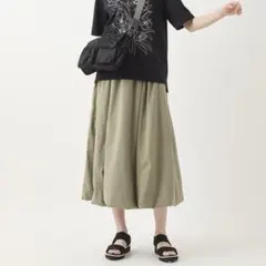ヒロコビス 撥水 洗える ストレッチタフタバルーンヘムスカート ロングのサムネイル