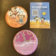 AULANI ミッキー ダッフィー 缶バッジ 3個セット　レア缶バッチ