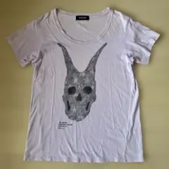 zucca ズッカ Tシャツ スカルプリント 半袖 ラベンダーピンク ツノドクロ