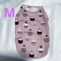 【新品】ジェラートピケ 犬服　カップケーキ柄プルオーバー ピンクM ①＊2枚あり
