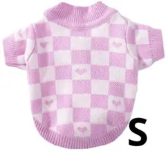 犬服ドッグウェア★ハートチェック★ピンク★S