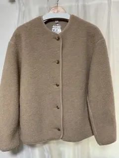 UNIQLO クルーネック　ボアフリースジャケット XL ベージュ