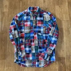 BEAMS パッチワーク フランネルシャツ チェック リメイク　日本製