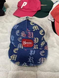 Supreme メッシュキャップ デニム 総柄