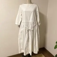 INES DE LA FRESSANGExUNIQLO 白ギャザーワンピース