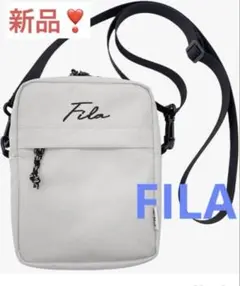 新品❣️FILA ロゴテープ ミニショルダーバッグ ライトグレー ユニセックスのサムネイル