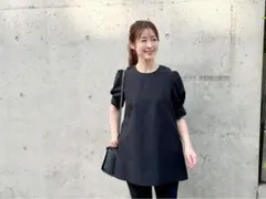 2023SS エムプルミエ ブラウス パフスリーブ 黒　ブラック