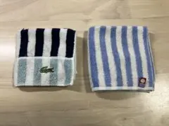 ラコステ と今治 ストライプ タオルハンカチ 2枚セット