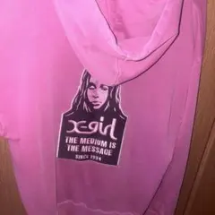 x-girl ピンク フロントジップ パーカー M