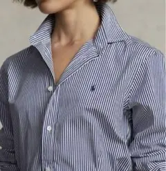 極美品✨　ラルフローレン　スポーツ　ストライプ　白　紺　ポニー刺繍