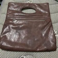 ブラウン ハンドル付きショルダーバッグ