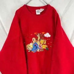 90s Disney ディズニー くまのプーさん 刺繍 フリース プルオーバー