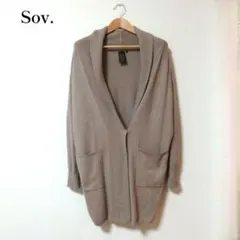 Sov. ソブ ロングカーディガン ベージュ ゆったり 体型カバー Mのサムネイル