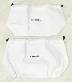 CHANEL シャネル 巾着型オリジナルポーチ 限定ノベルティ 白 非売品２枚①