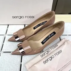 ☆美品☆セルジオロッシ sr1 パンプス 37.5 ライトグレー プレート