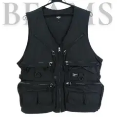 BEAMS ビームス ブラック マルチ ポケットベスト フィッシング